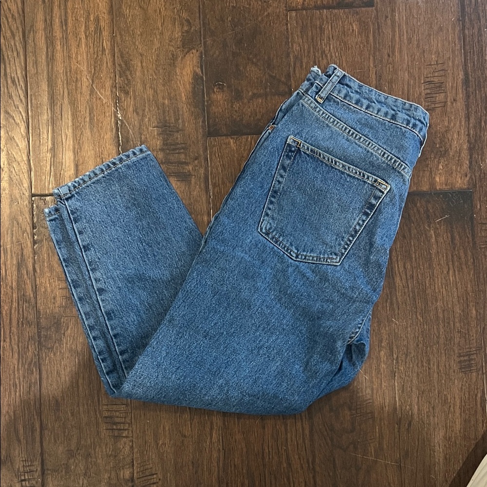 Topshop Mom Jeans in Classic Blue Denim - Size 30